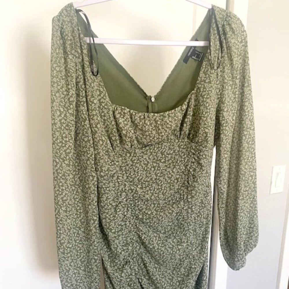 Green, cream floral dress - Forever21
